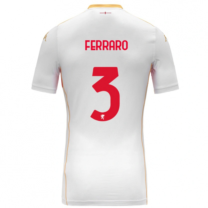 Danxen Femme Maillot Marco Ferraro #3 Blanc Rouge Tenues Extérieur 2025/26 T-Shirt