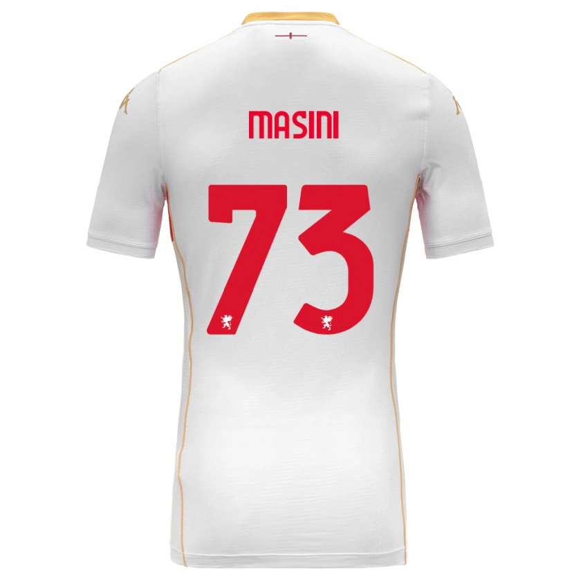 Danxen Femme Maillot Patrizio Masini #73 Blanc Rouge Tenues Extérieur 2025/26 T-Shirt