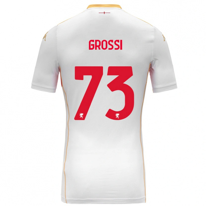 Danxen Femme Maillot Jacopo Grossi #73 Blanc Rouge Tenues Extérieur 2025/26 T-Shirt
