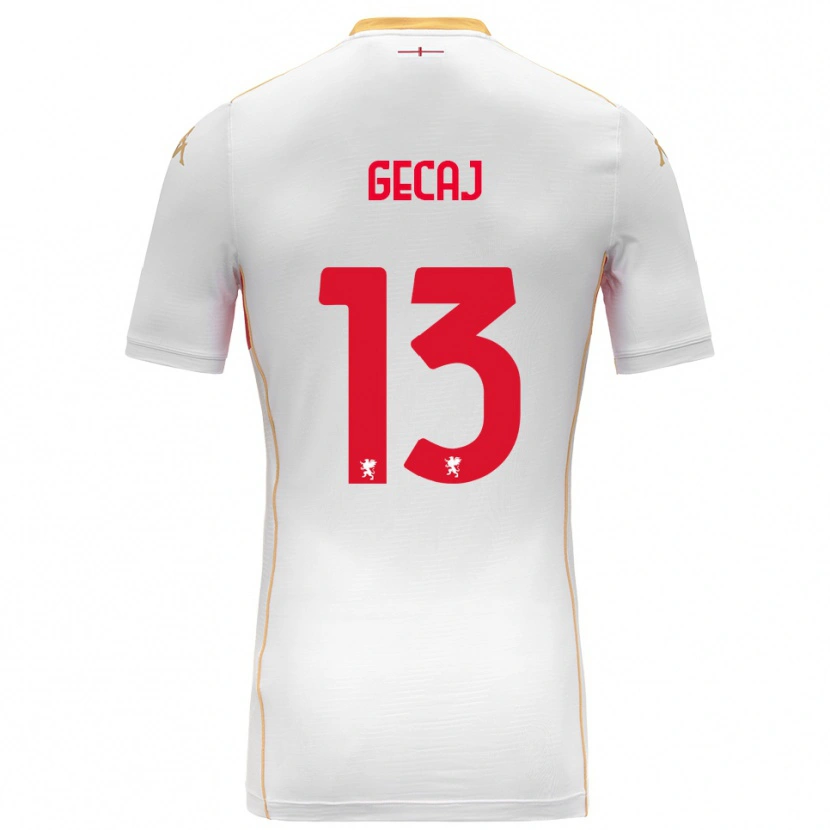 Danxen Femme Maillot Kris Gecaj #13 Blanc Rouge Tenues Extérieur 2025/26 T-Shirt