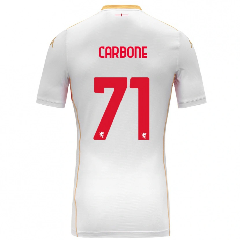 Danxen Femme Maillot Filippo Carbone #71 Blanc Rouge Tenues Extérieur 2025/26 T-Shirt