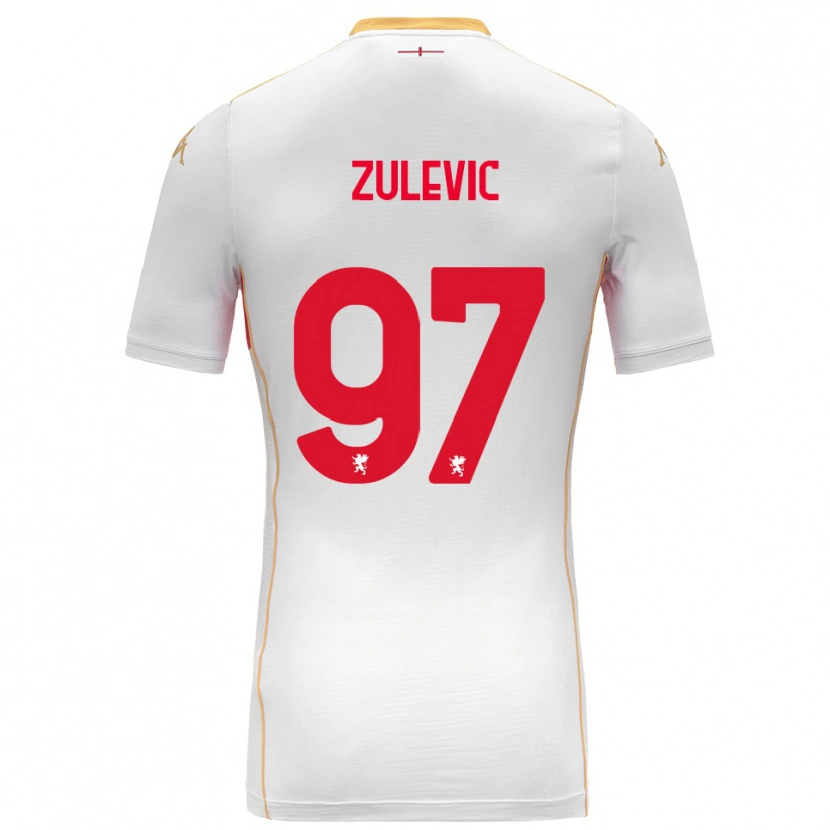 Danxen Femme Maillot Adam Zulevic #97 Blanc Rouge Tenues Extérieur 2025/26 T-Shirt