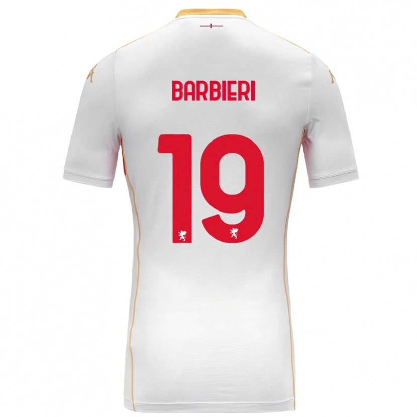 Danxen Femme Maillot Filippo Barbieri #19 Blanc Rouge Tenues Extérieur 2025/26 T-Shirt