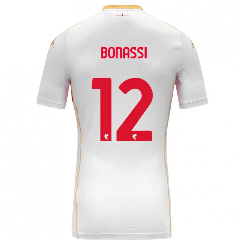Danxen Femme Maillot Lorenzo Bonassi #12 Blanc Rouge Tenues Extérieur 2025/26 T-Shirt