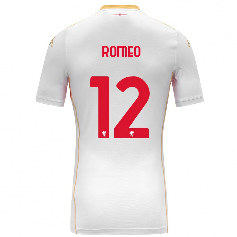 Danxen Femme Maillot Emanuele Romeo #12 Blanc Rouge Tenues Extérieur 2025/26 T-Shirt