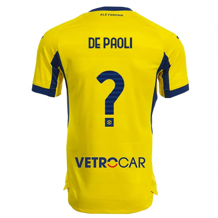 Danxen Femme Maillot Mirko De Paoli #0 Jaune Marine Tenues Extérieur 2025/26 T-Shirt