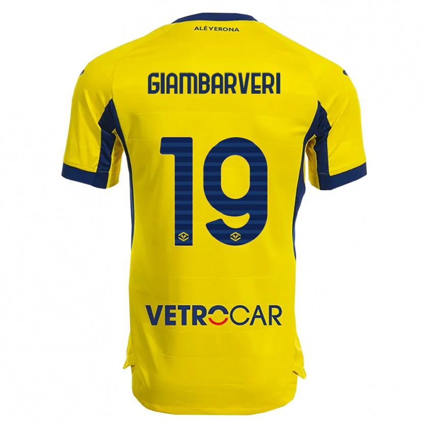 Danxen Femme Maillot Mattia Giambarveri #19 Jaune Marine Tenues Extérieur 2025/26 T-Shirt