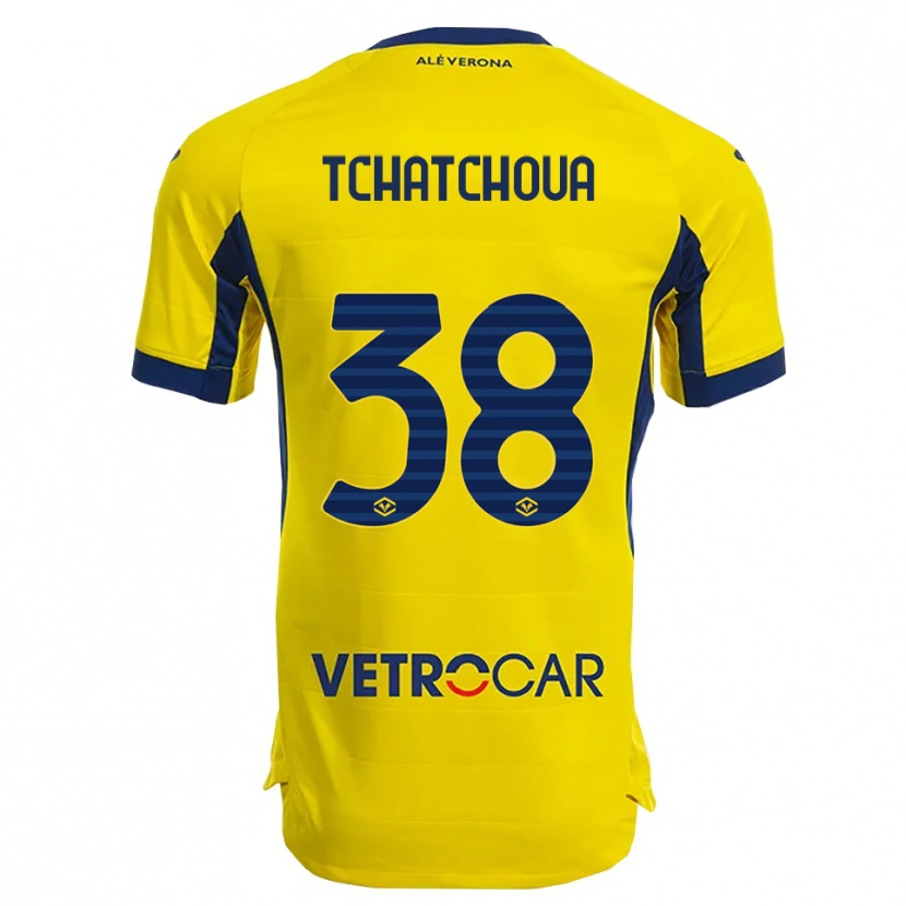 Danxen Femme Maillot Jackson Tchatchoua #38 Jaune Marine Tenues Extérieur 2025/26 T-Shirt