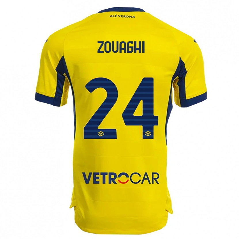 Danxen Femme Maillot Thomas Zouaghi #24 Jaune Marine Tenues Extérieur 2025/26 T-Shirt