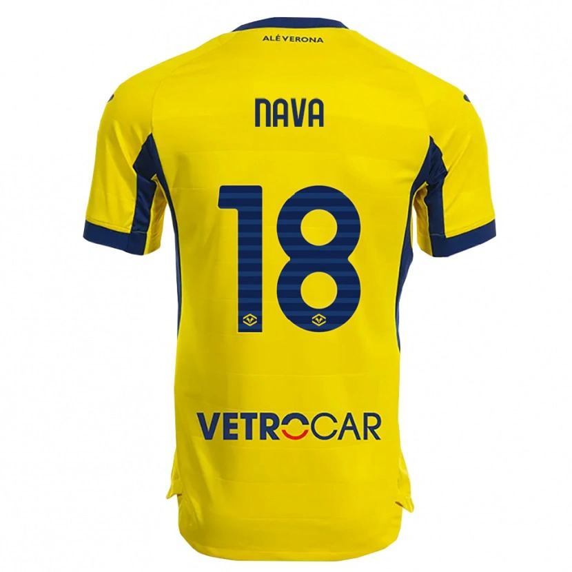 Danxen Femme Maillot Maddalena Nava #18 Jaune Marine Tenues Extérieur 2025/26 T-Shirt