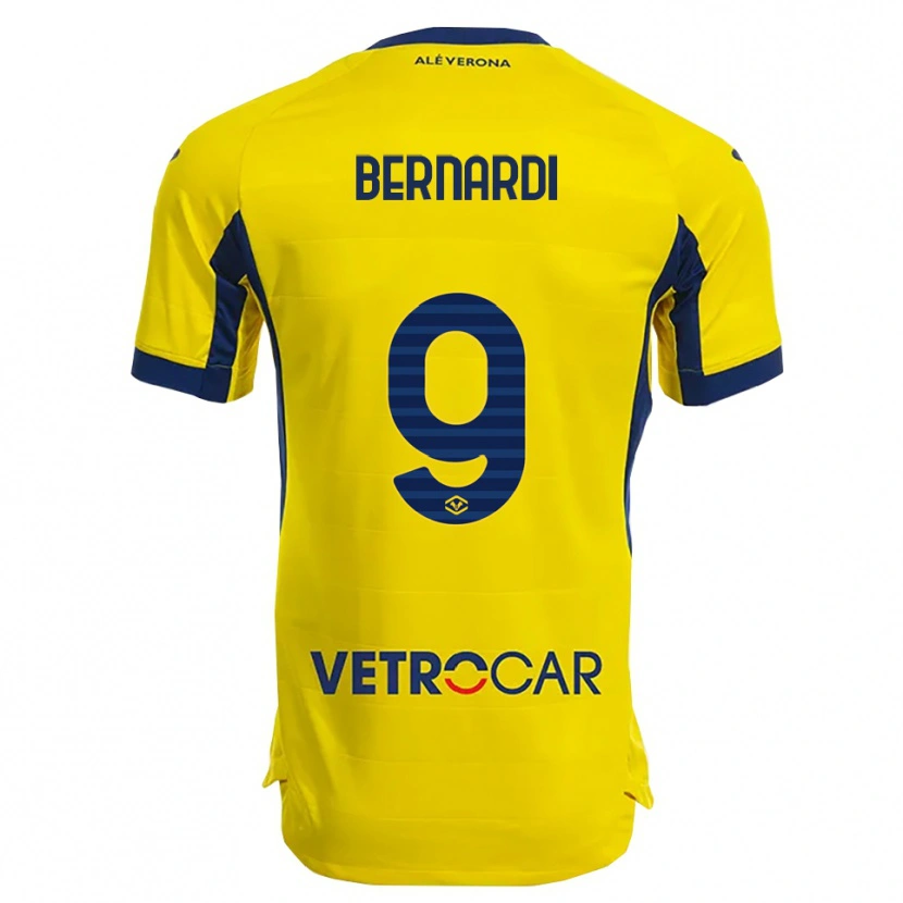 Danxen Femme Maillot Veronica Bernardi #9 Jaune Marine Tenues Extérieur 2025/26 T-Shirt