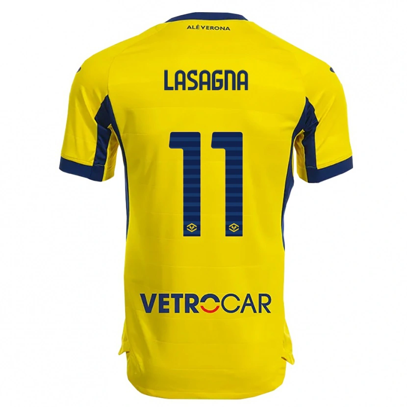 Danxen Femme Maillot Kevin Lasagna #11 Jaune Marine Tenues Extérieur 2025/26 T-Shirt