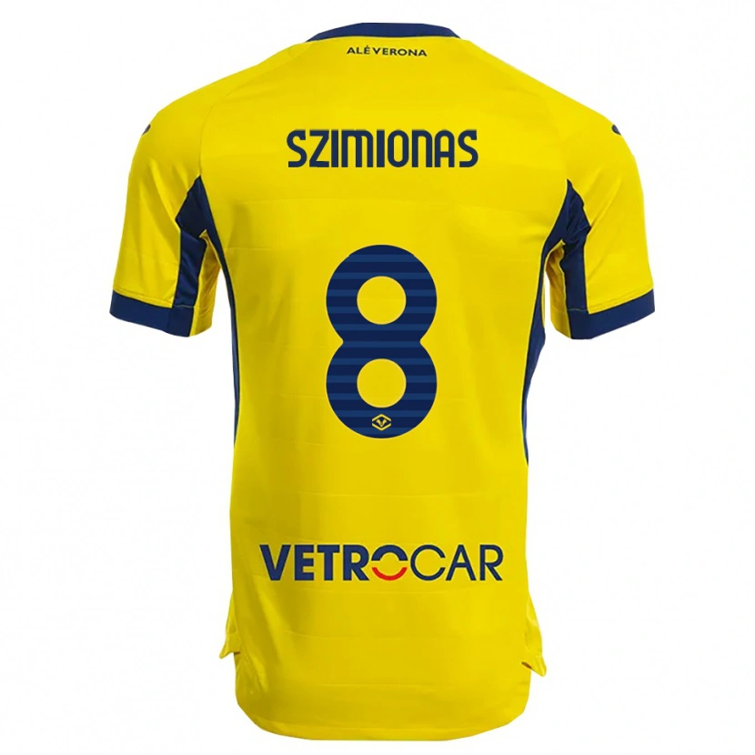 Danxen Femme Maillot Luca Szimionaș #8 Jaune Marine Tenues Extérieur 2025/26 T-Shirt