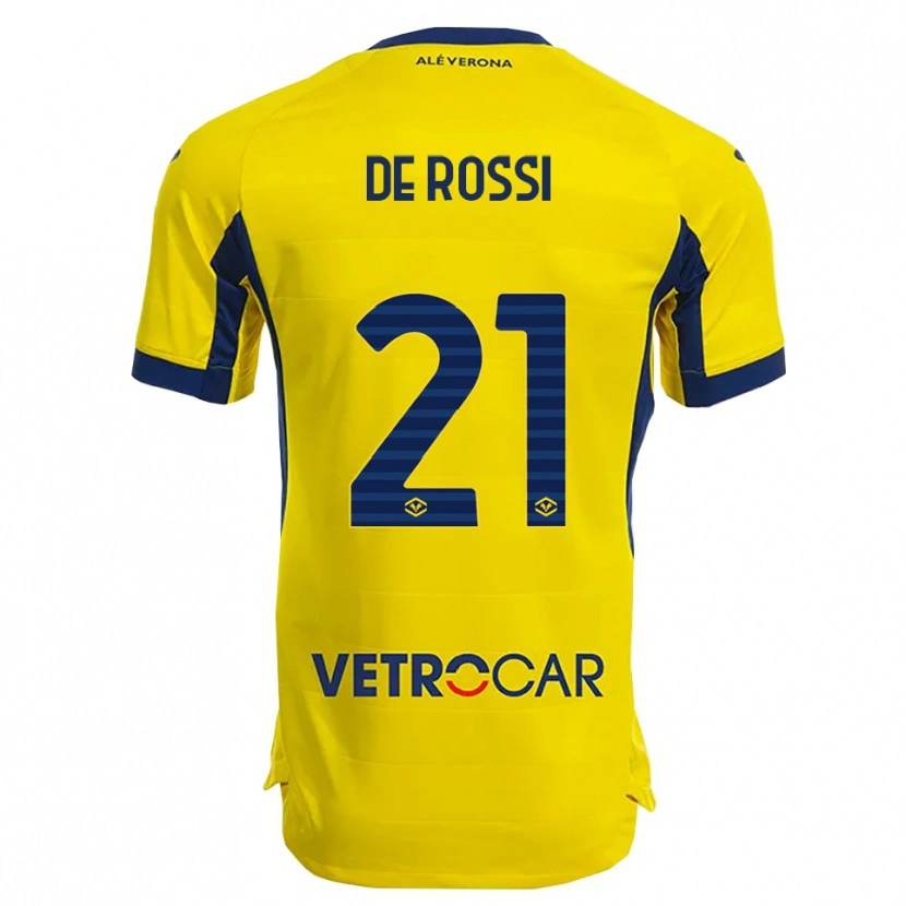 Danxen Femme Maillot Michele De Rossi #21 Jaune Marine Tenues Extérieur 2025/26 T-Shirt