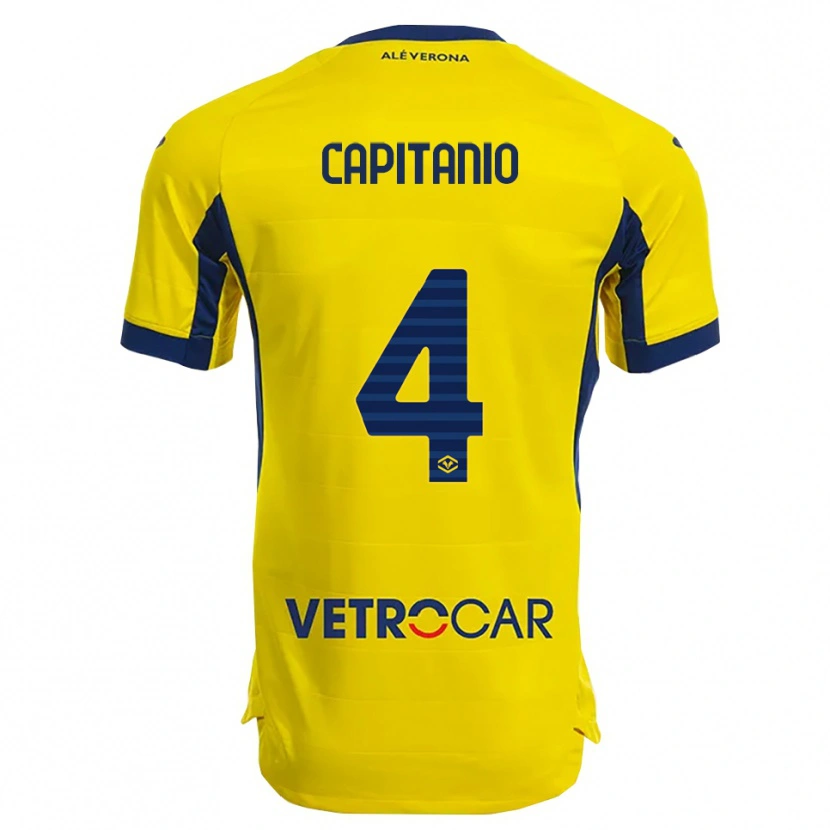 Danxen Femme Maillot Alex Capitanio #4 Jaune Marine Tenues Extérieur 2025/26 T-Shirt