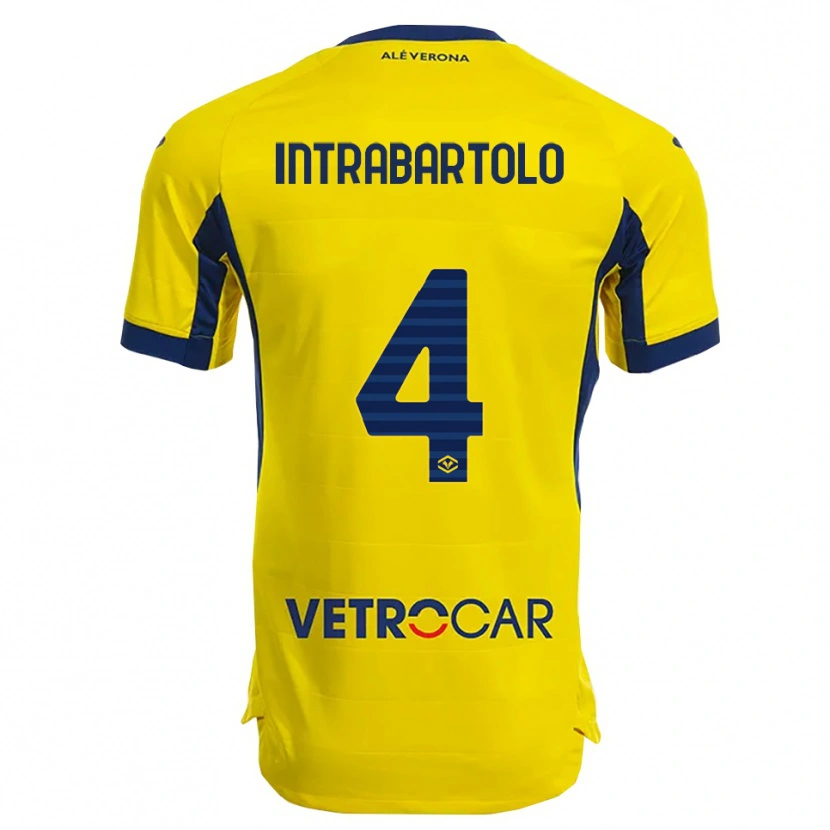 Danxen Femme Maillot Denis Intrabartolo #4 Jaune Marine Tenues Extérieur 2025/26 T-Shirt