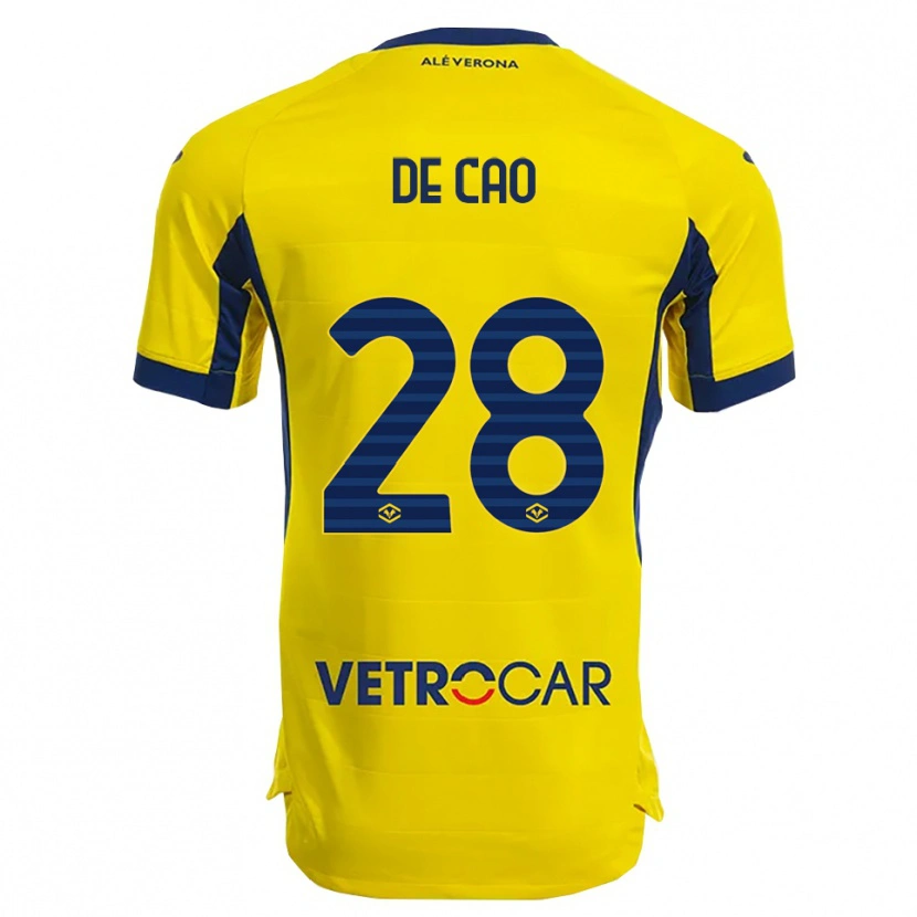 Danxen Femme Maillot Elena De Cao #28 Jaune Marine Tenues Extérieur 2025/26 T-Shirt
