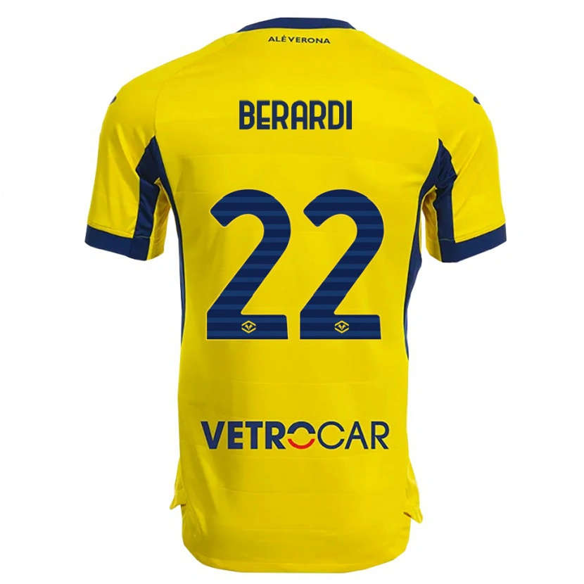 Danxen Femme Maillot Alessandro Berardi #22 Jaune Marine Tenues Extérieur 2025/26 T-Shirt