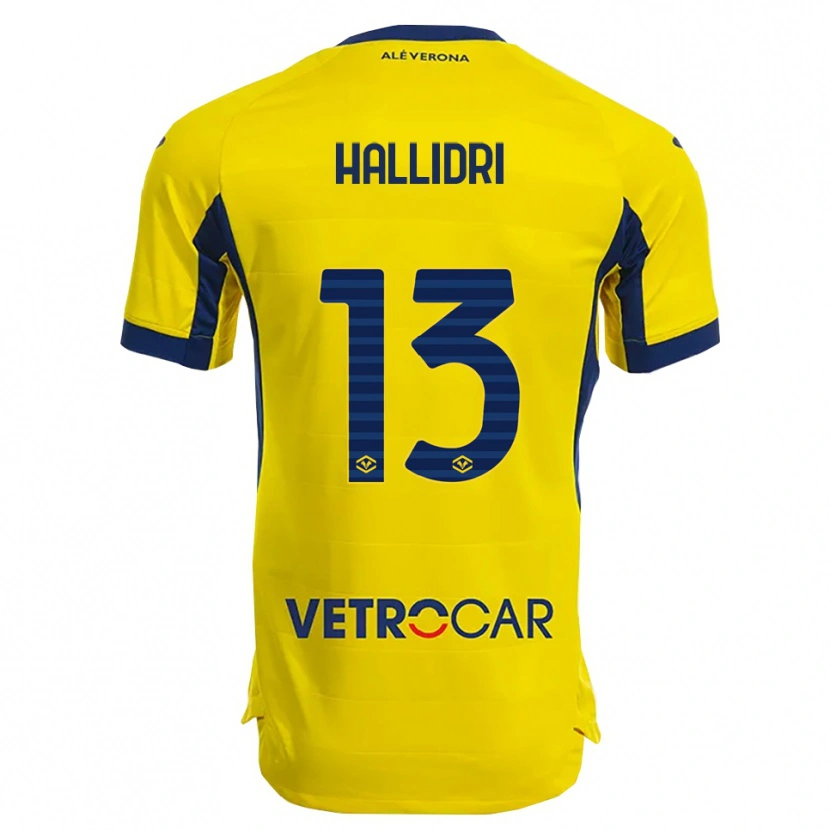 Danxen Femme Maillot Fabian Hallidri #13 Jaune Marine Tenues Extérieur 2025/26 T-Shirt