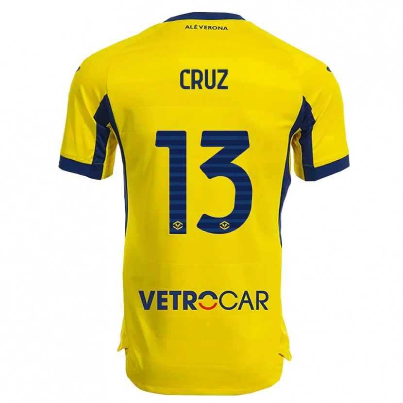 Danxen Femme Maillot Juan Manuel Cruz #13 Jaune Marine Tenues Extérieur 2025/26 T-Shirt