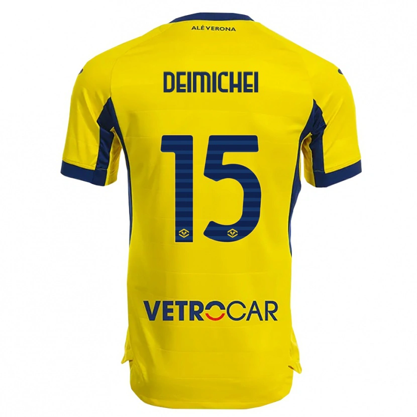 Danxen Femme Maillot Raffaele Deimichei #15 Jaune Marine Tenues Extérieur 2025/26 T-Shirt