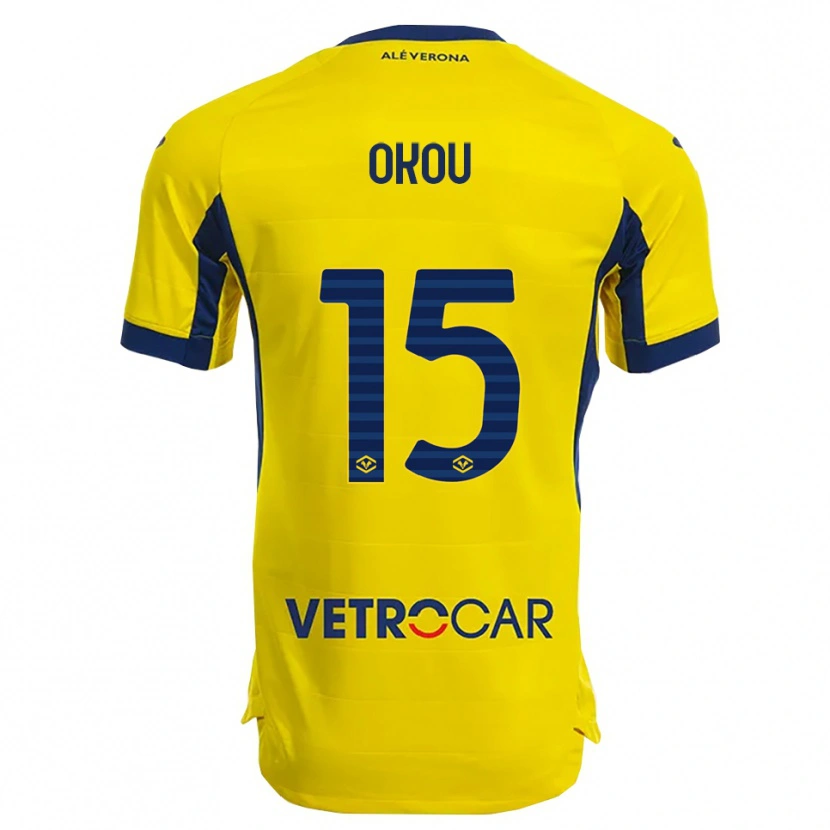 Danxen Femme Maillot Yllan Okou #15 Jaune Marine Tenues Extérieur 2025/26 T-Shirt