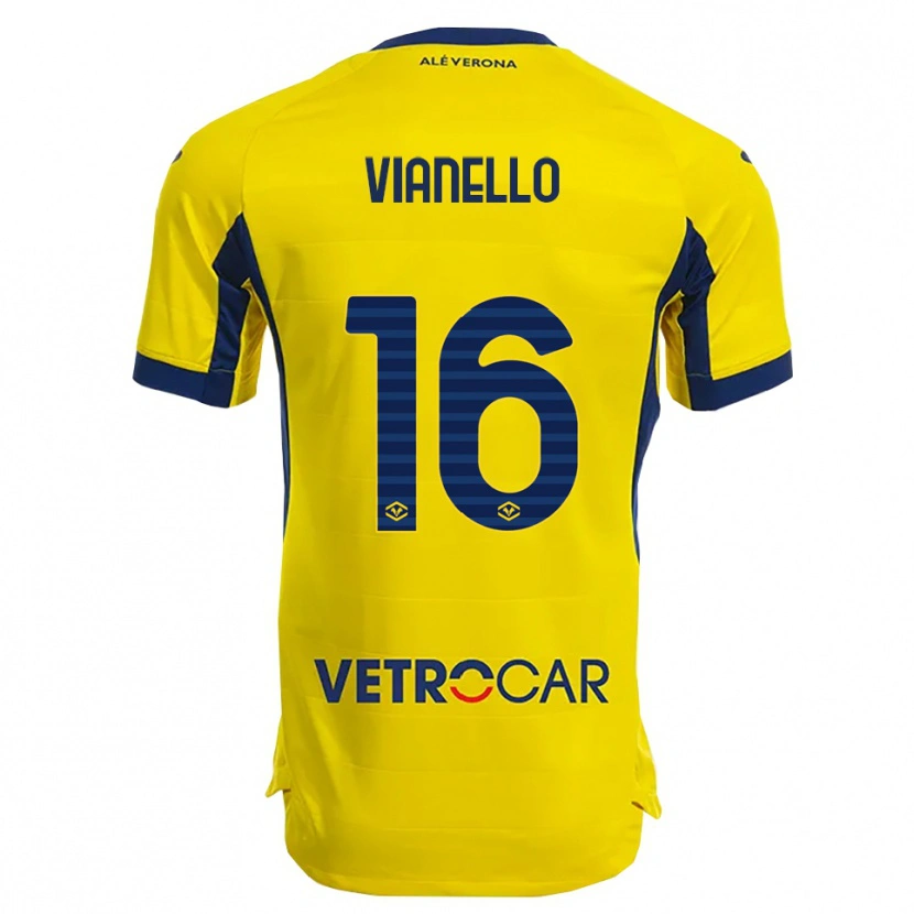 Danxen Femme Maillot Diego Vianello #16 Jaune Marine Tenues Extérieur 2025/26 T-Shirt