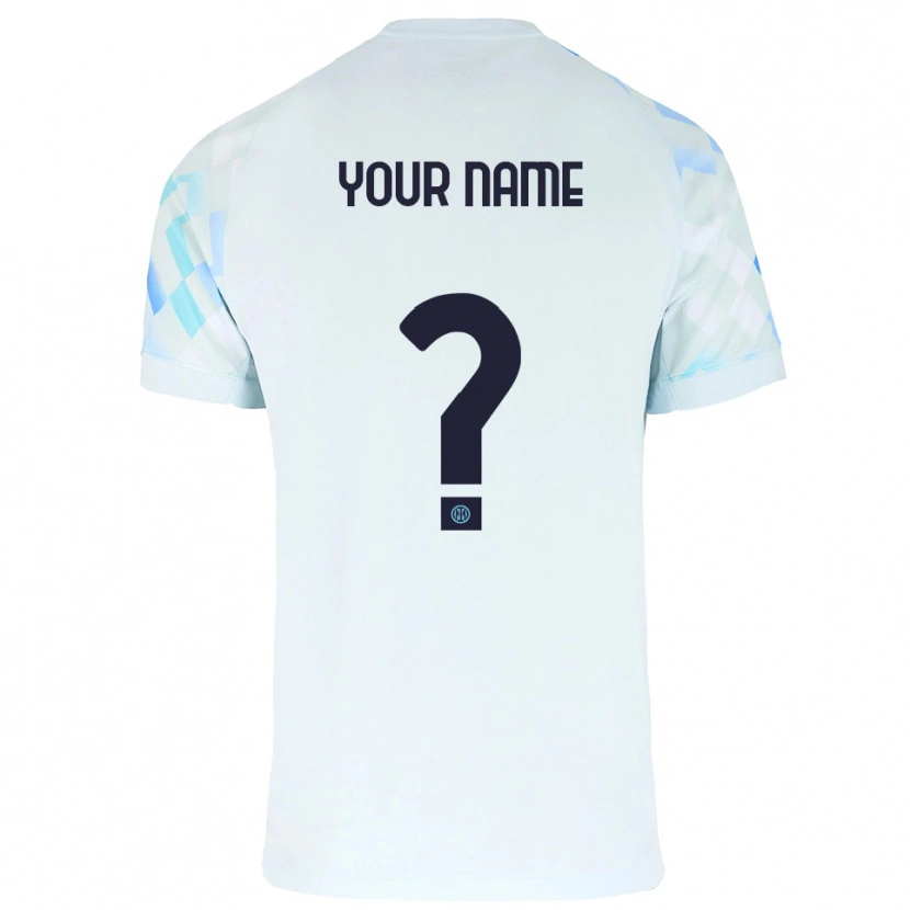 Danxen Femme Maillot Votre Nom #0 Blanc Bleu Tenues Extérieur 2025/26 T-Shirt