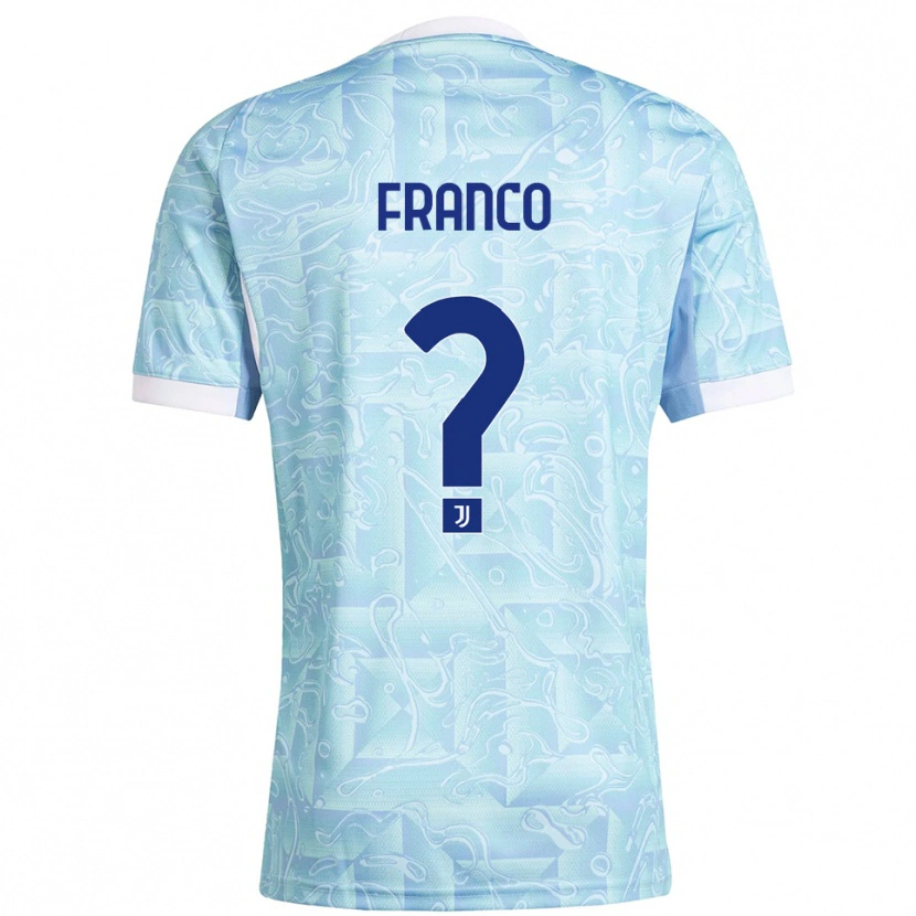 Danxen Femme Maillot Christian Franco #0 Bleu Ciel Jaune Tenues Extérieur 2025/26 T-Shirt