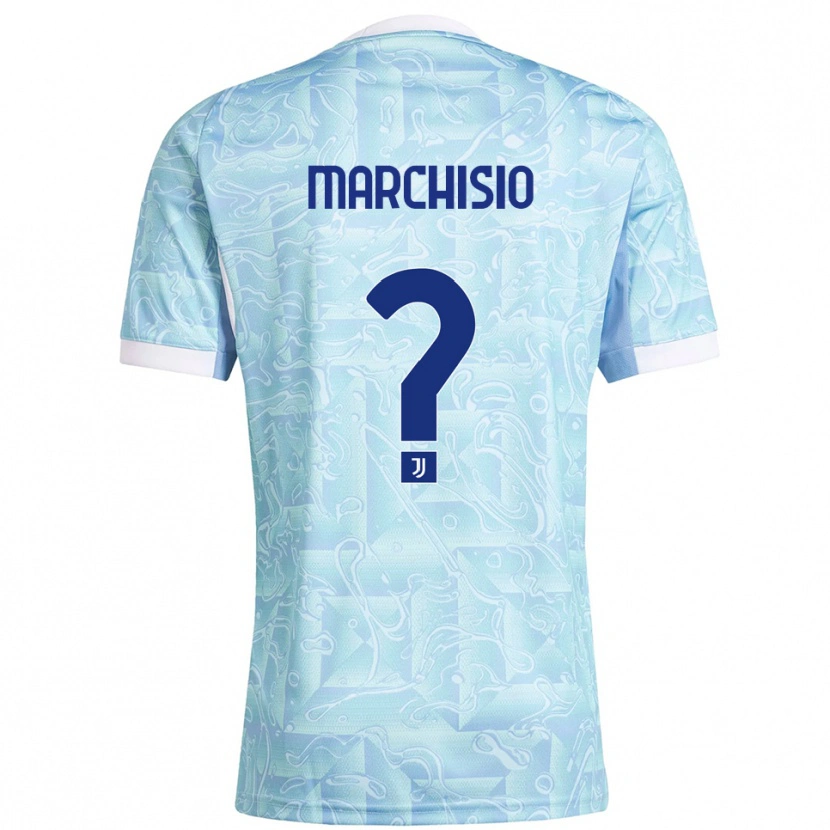 Danxen Femme Maillot Davide Marchisio #0 Bleu Ciel Jaune Tenues Extérieur 2025/26 T-Shirt