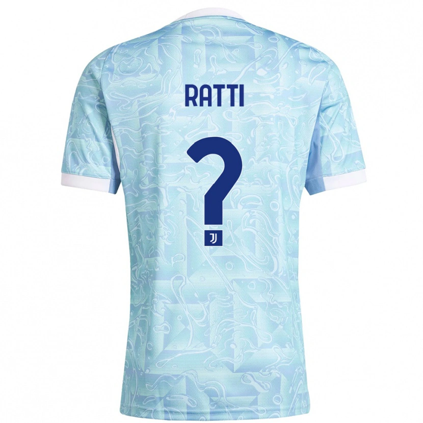 Danxen Femme Maillot Leonardo Ratti #0 Bleu Ciel Jaune Tenues Extérieur 2025/26 T-Shirt