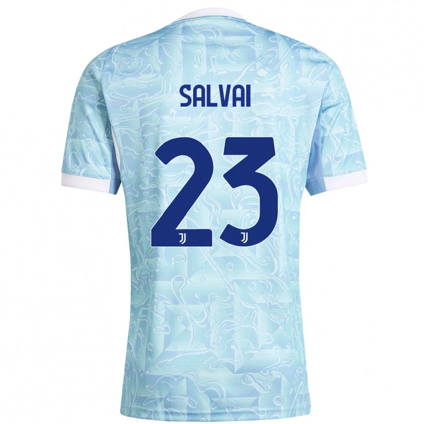Danxen Femme Maillot Cecilia Salvai #23 Bleu Ciel Jaune Tenues Extérieur 2025/26 T-Shirt