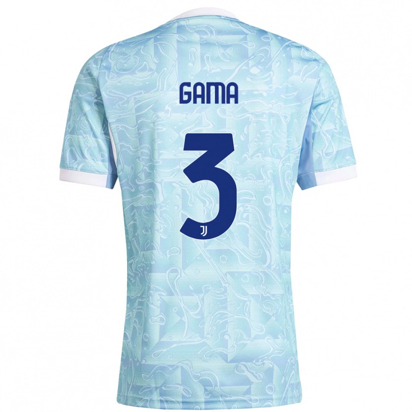 Danxen Femme Maillot Sara Gama #3 Bleu Ciel Jaune Tenues Extérieur 2025/26 T-Shirt