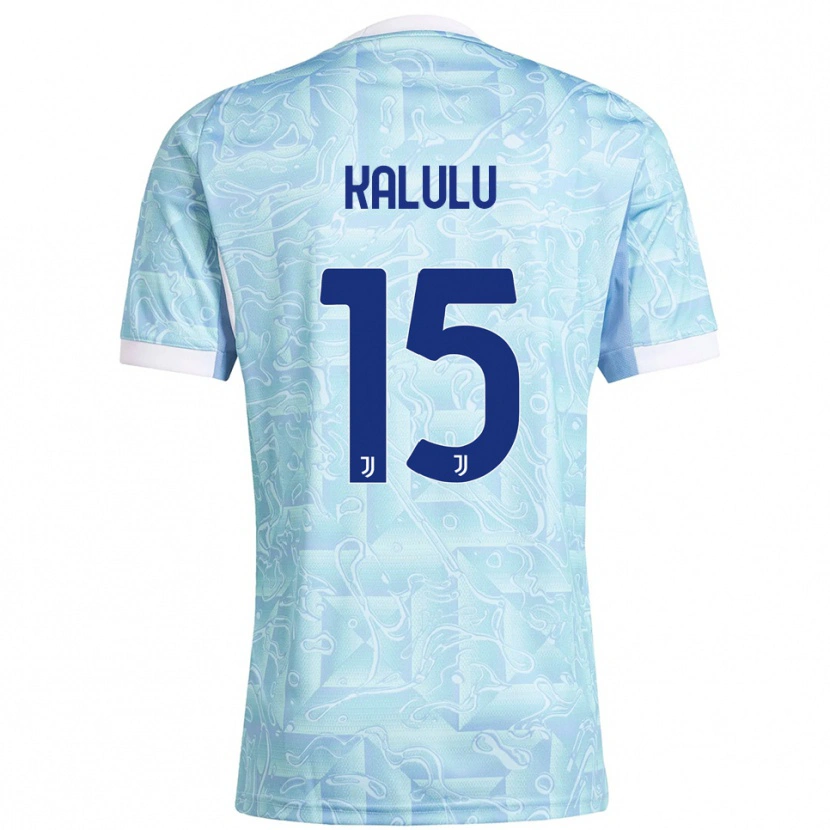 Danxen Femme Maillot Pierre Kalulu #15 Bleu Ciel Jaune Tenues Extérieur 2025/26 T-Shirt