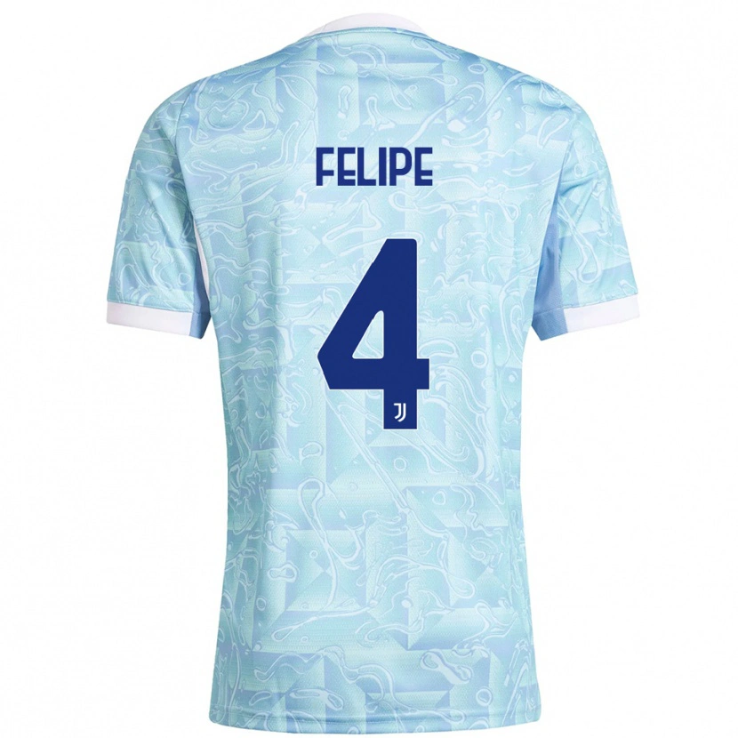 Danxen Femme Maillot Pedro Felipe #4 Bleu Ciel Jaune Tenues Extérieur 2025/26 T-Shirt