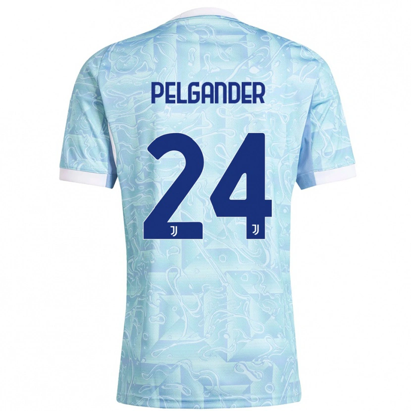Danxen Femme Maillot Elsa Pelgander #24 Bleu Ciel Jaune Tenues Extérieur 2025/26 T-Shirt
