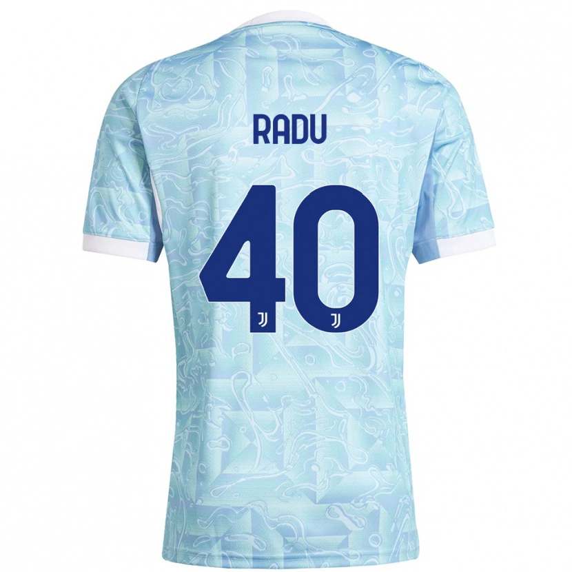 Danxen Femme Maillot Riccardo Radu #40 Bleu Ciel Jaune Tenues Extérieur 2025/26 T-Shirt
