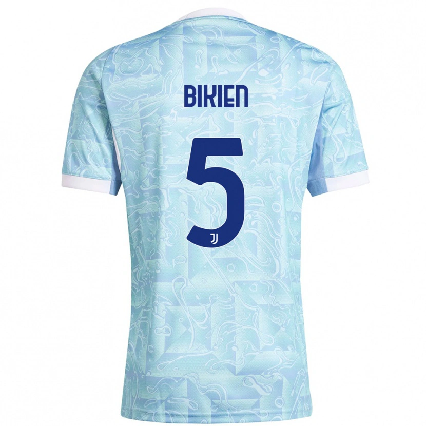 Danxen Femme Maillot Felix Nzouango Bikien #5 Bleu Ciel Jaune Tenues Extérieur 2025/26 T-Shirt