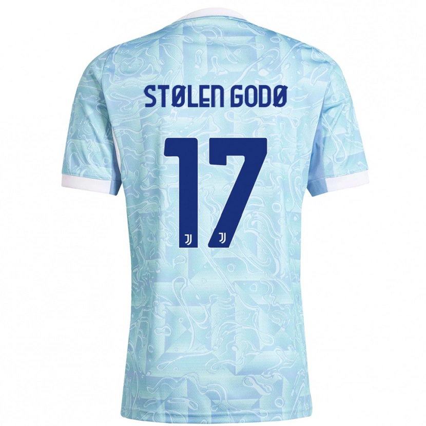 Danxen Femme Maillot Emma Stølen Godø #17 Bleu Ciel Jaune Tenues Extérieur 2025/26 T-Shirt