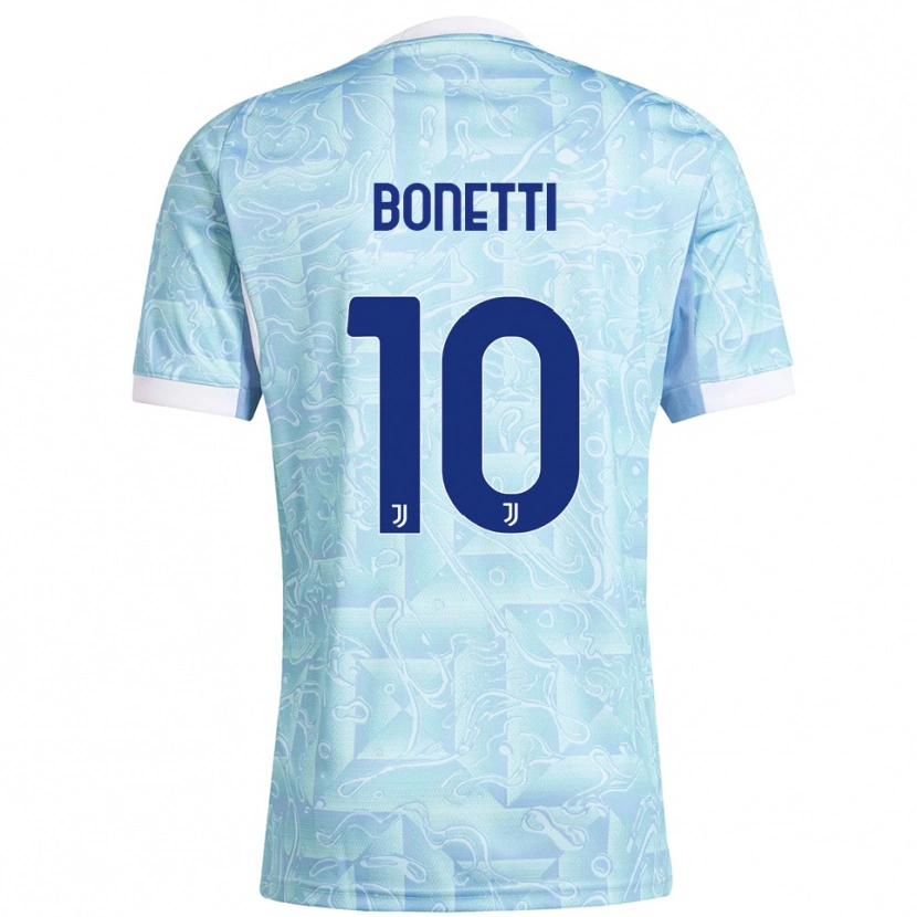 Danxen Femme Maillot Andrea Bonetti #10 Bleu Ciel Jaune Tenues Extérieur 2025/26 T-Shirt