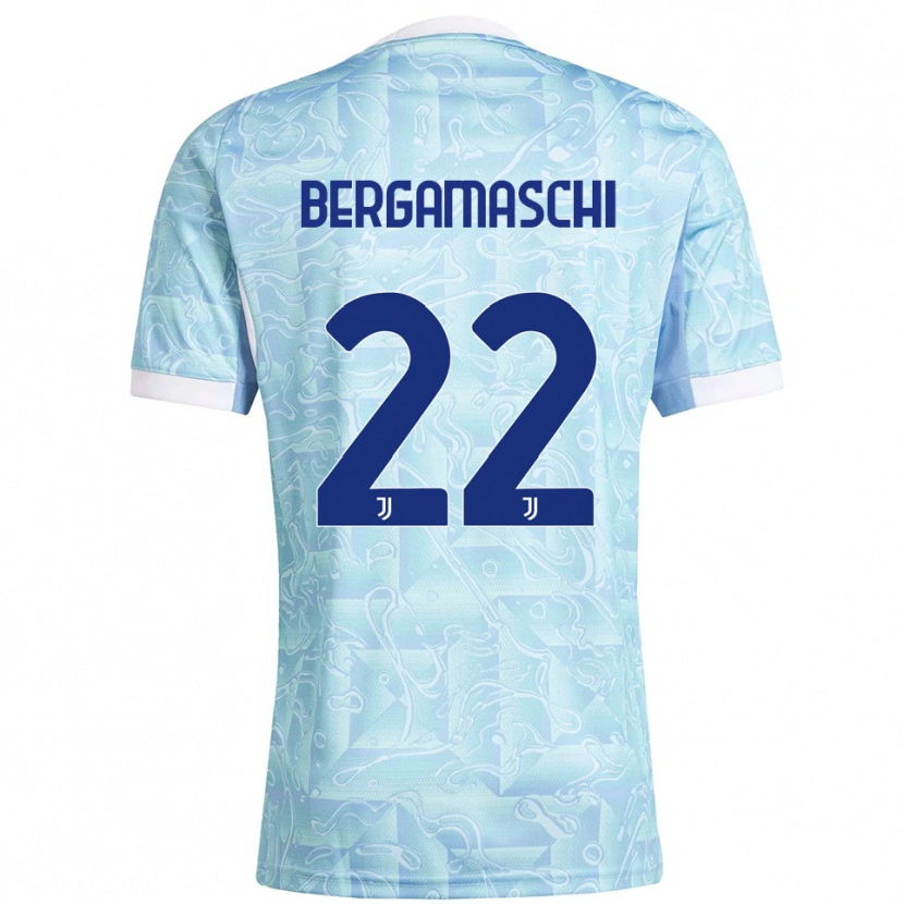 Danxen Femme Maillot Valentina Bergamaschi #22 Bleu Ciel Jaune Tenues Extérieur 2025/26 T-Shirt