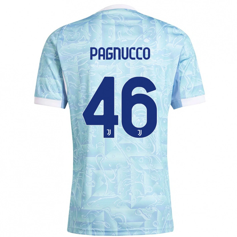Danxen Femme Maillot Filippo Pagnucco #46 Bleu Ciel Jaune Tenues Extérieur 2025/26 T-Shirt