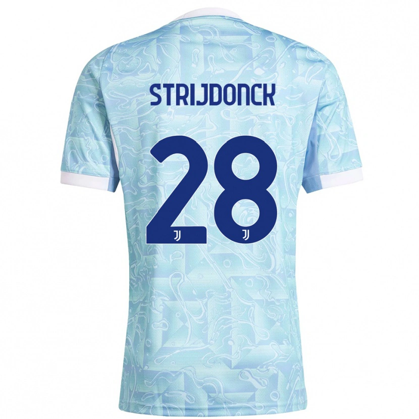 Danxen Femme Maillot Bayron Strijdonck #28 Bleu Ciel Jaune Tenues Extérieur 2025/26 T-Shirt