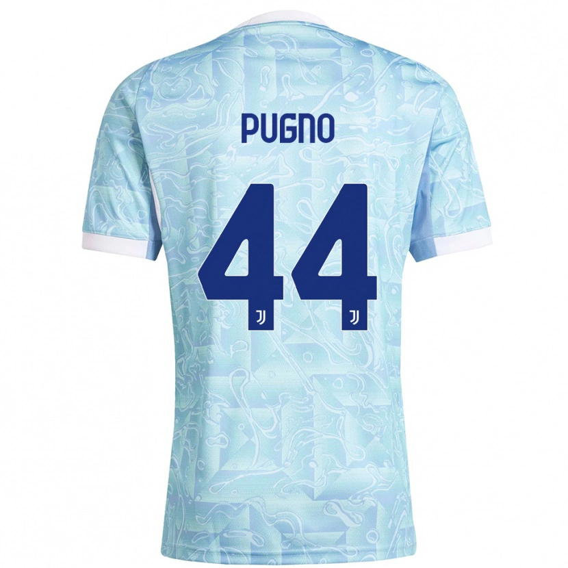 Danxen Femme Maillot Diego Pugno #44 Bleu Ciel Jaune Tenues Extérieur 2025/26 T-Shirt