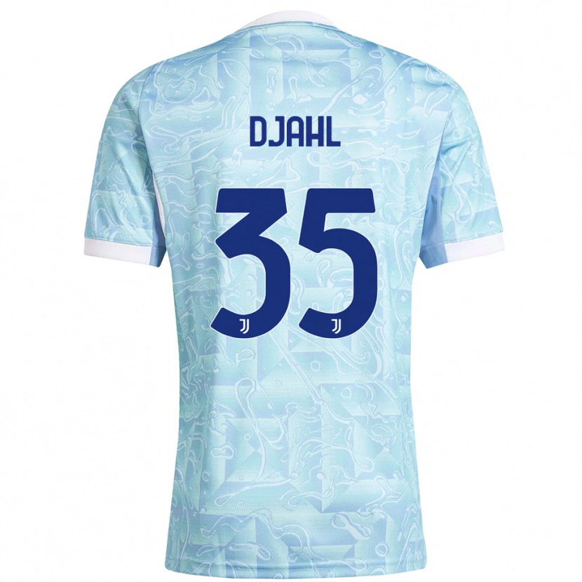 Danxen Femme Maillot Rayan Djahl #35 Bleu Ciel Jaune Tenues Extérieur 2025/26 T-Shirt