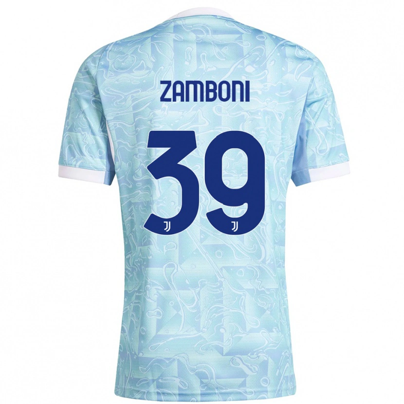 Danxen Femme Maillot Marta Zamboni #39 Bleu Ciel Jaune Tenues Extérieur 2025/26 T-Shirt
