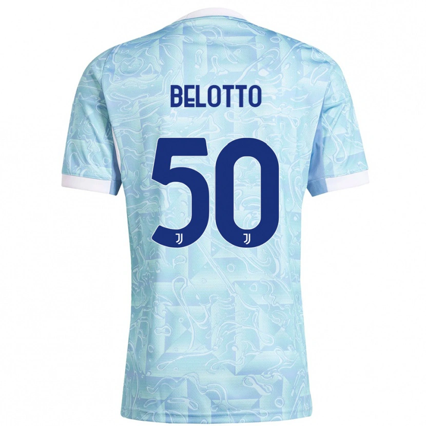 Danxen Femme Maillot Soledad Belotto #50 Bleu Ciel Jaune Tenues Extérieur 2025/26 T-Shirt