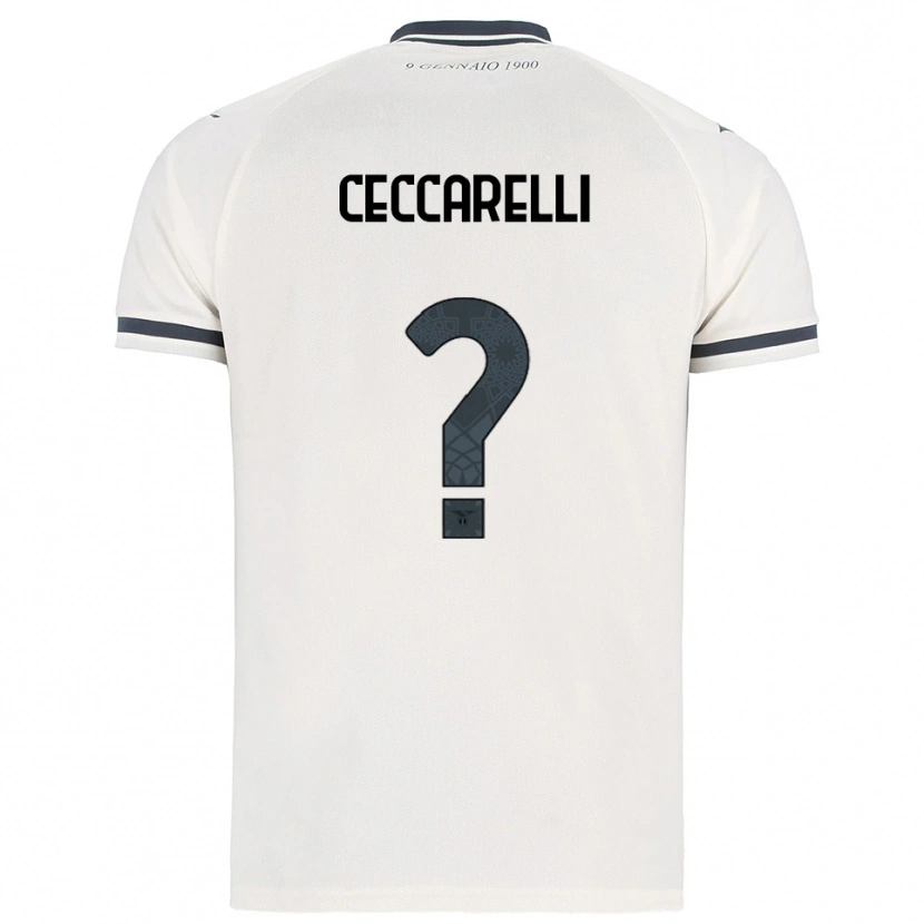 Danxen Femme Maillot Alessandro Ceccarelli #0 Blanc Marine Tenues Extérieur 2025/26 T-Shirt