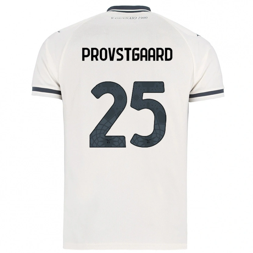 Danxen Femme Maillot Oliver Provstgaard #25 Blanc Marine Tenues Extérieur 2025/26 T-Shirt