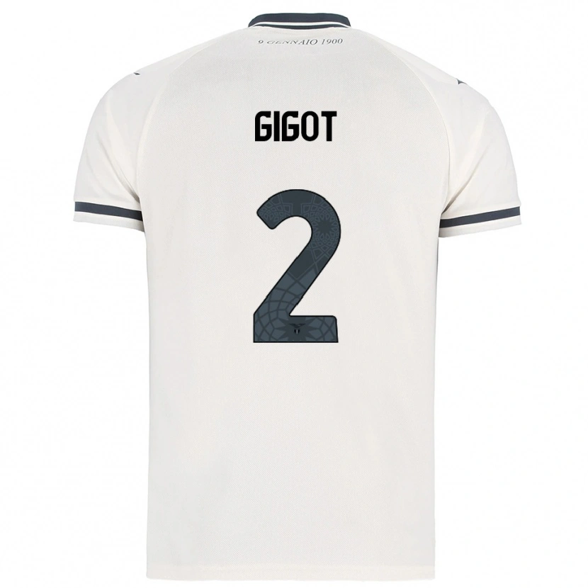 Danxen Femme Maillot Samuel Gigot #2 Blanc Marine Tenues Extérieur 2025/26 T-Shirt